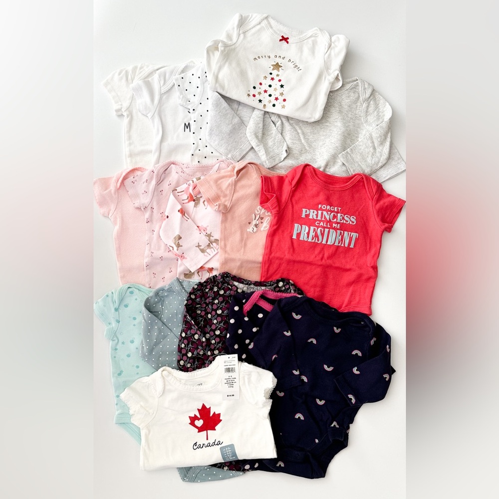 17pcs 0-3 months baby girl bodysuits